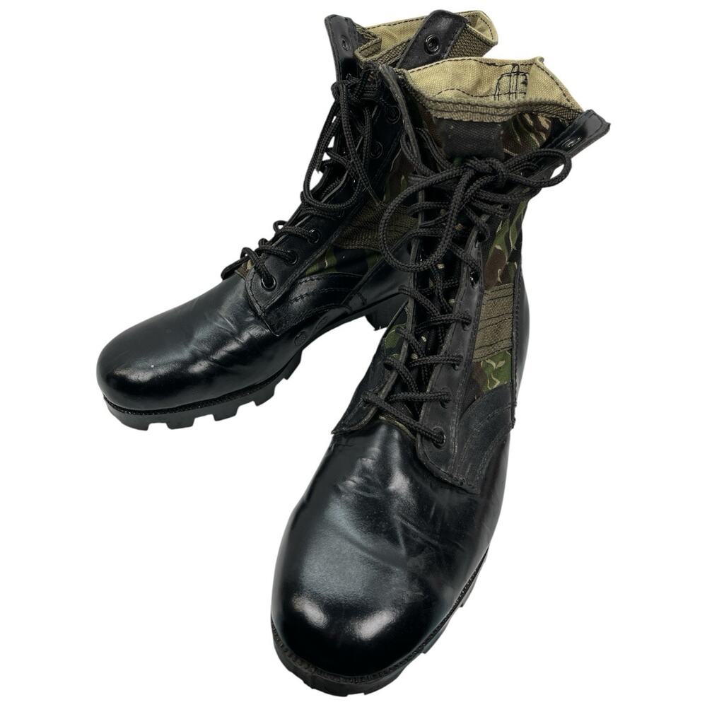 Military Combat Jungle Tactical Boots Men Black Leather Camo Lace Up Jump Sz 9R